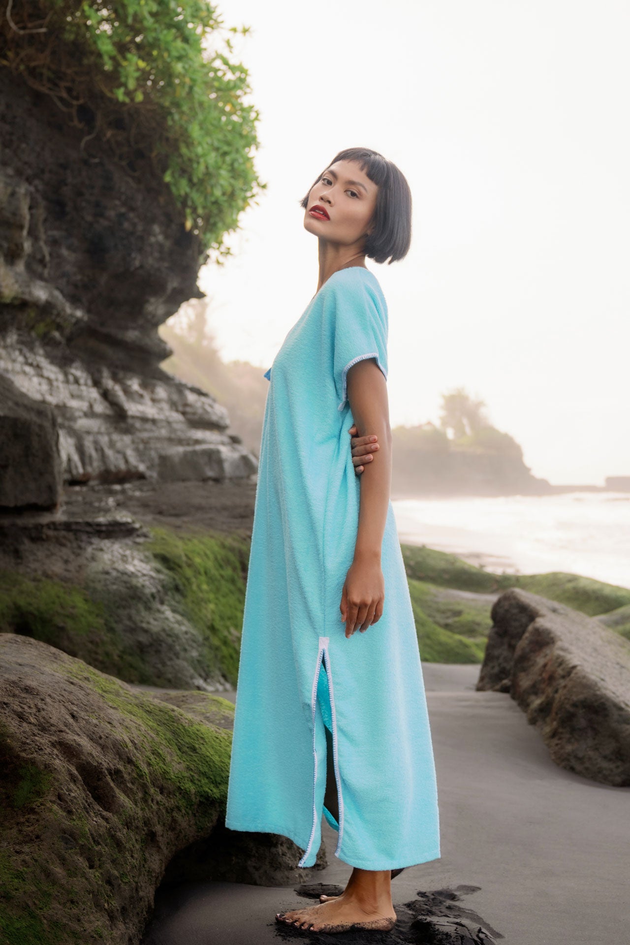 Gemulai Terry Cloth Djellaba Turquoise